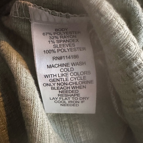 Lace Sleeve T Shirt XL Desert Green V Neck - Picture 6 of 7